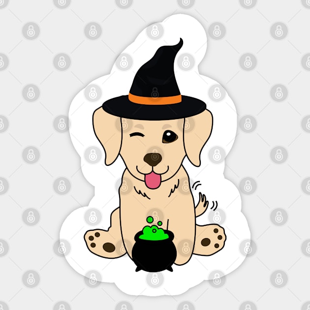 Cute retriever dog is a witch Sticker by Pet Station